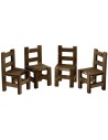 Tavolo in legno cm 6x4,2X3 h. con 4 sedie Mondo Presepi