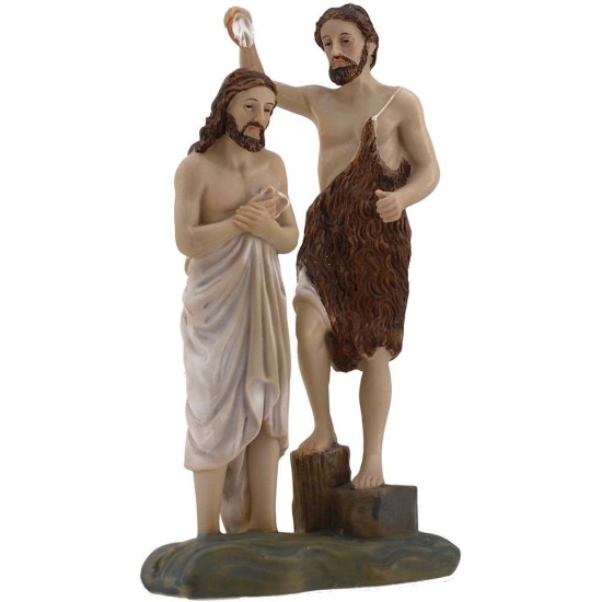 Escena del Bautismo de Jesús 20 cm Estatuas Pascuales