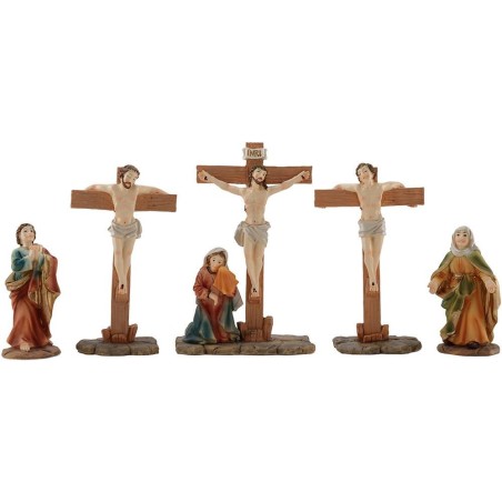 Crucifixión de 10 cm con Figuras de Pascua Mundo Pesebres