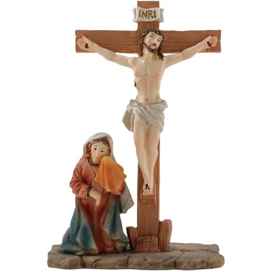 Crucifixión de 10 cm con Figuras de Pascua Mundo Pesebres