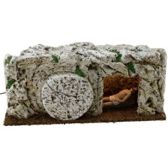 Sepulcro de resina iluminado con Jesús muerto 9 cm Estatua