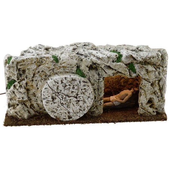 Sepulcro de resina iluminado con Jesús muerto 9 cm Estatuas