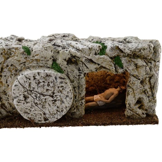 Sepulcro de resina iluminado con Jesús muerto 9 cm Estatuas