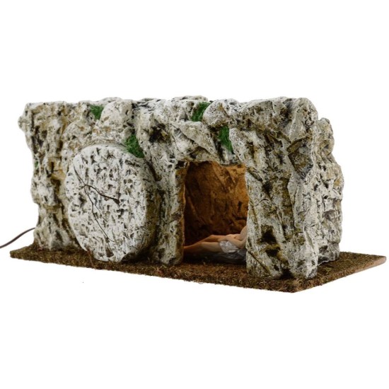 Sepulcro de resina iluminado con Jesús muerto 9 cm Estatuas