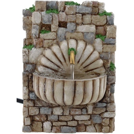 Fuente de pesebre colgante en resina con bomba de 10x6,5x14 cm