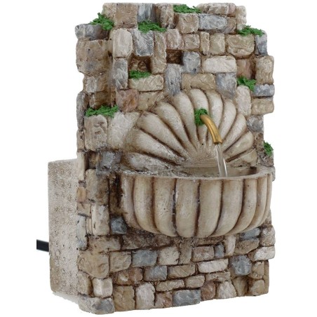 Fuente para belén colgante de resina con bomba de 10x6,5x14 cm de altura.