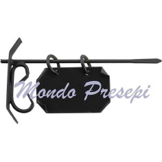 Enseña de 8 cm con placa de 3,7x2,5 cm en metal Mundo Pesebres