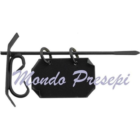 Insegna 8 cm con targa cm 3,7x2,5 in metallo Mondo Presepi