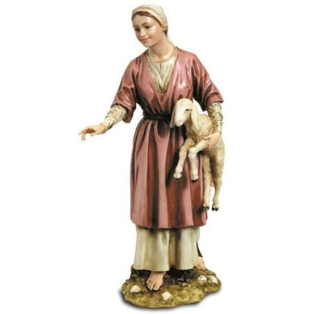Pastorella con cordero en resina Landi Moranduzzo 20 cm Mundo