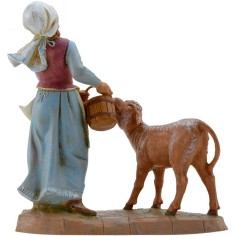 Pastorella with calf 19 cm Fontanini 2