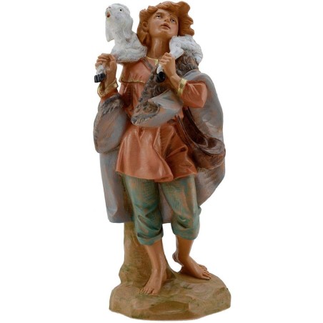 Pastore con agnello sulle spalle 19 cm Fontanini Mondo Presepi