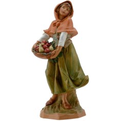 Mujer con cesta 19 cm Fontanini Mundo Pesebres