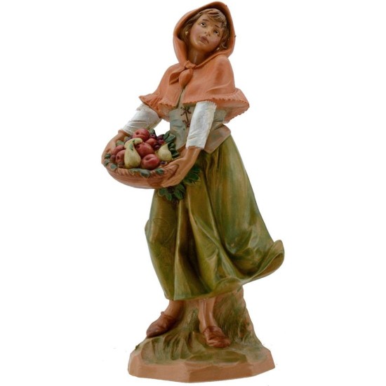 Woman with hamper 19 cm Fontanini