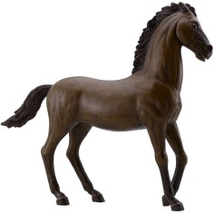 Caballo marrón al paso en resina para estatuas de 30 cm