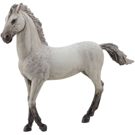 White horse at pass in resin for statues from 30 cm