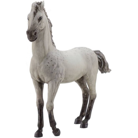 White horse at pass in resin for statues from 30 cm