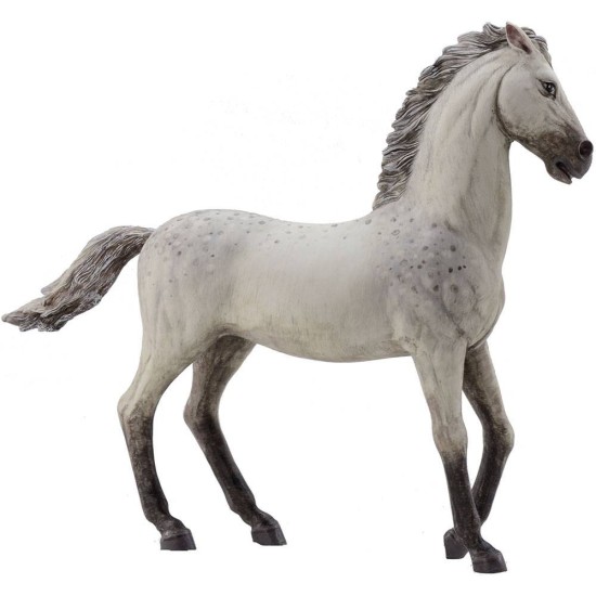 White horse at pass in resin for statues from 30 cm