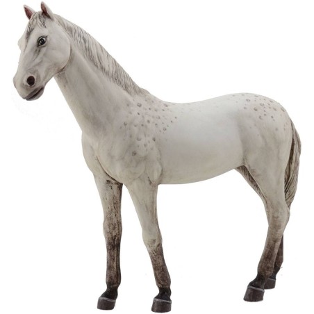 Cavallo bianco in resina per statue da 30 cm Mondo Presepi