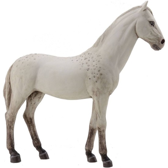 Caballo blanco de resina para estatuas de 30 cm Mondo Presepi