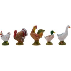Juego de 5 animales de corral serie 19 cm Fontanini