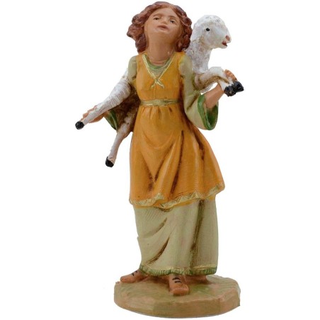 Pastorella con agnello sulle spalle 12 cm Fontanini Edizione