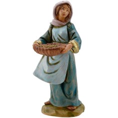 Mujer con cesta 12 cm Fontanini Mundo Pesebres
