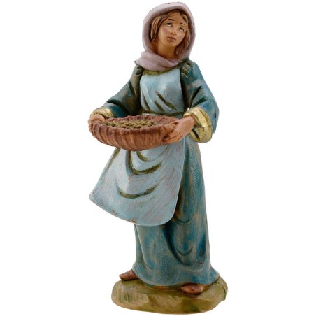 Woman with hamper 12 cm Fontanini