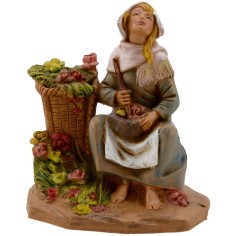 Mujer con jarrones de flores serie 12 cm Fontanini Mundo Pesebres 2