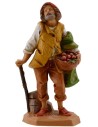 Vecchio con cesto e bastone 12 cm Fontanini Mondo Presepi
