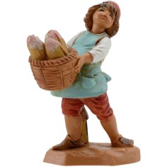 Child with basket of bread series 12 cm Fontanini