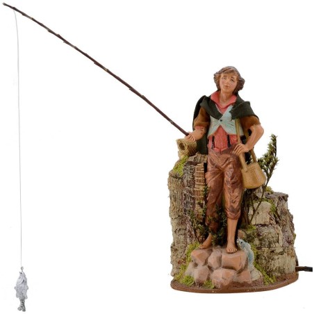 Pescatore in movimento 19 cm Fontanini Mondo Presepi
