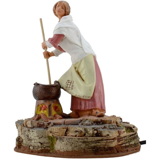 Mujer cocinando 19 cm Fontanini Mundo Pesebres
