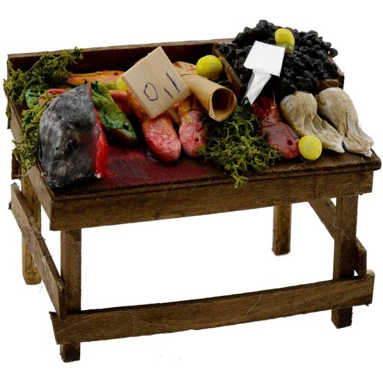 Banco de madera con pez 9x6x6,5 h. Mondo Presepi