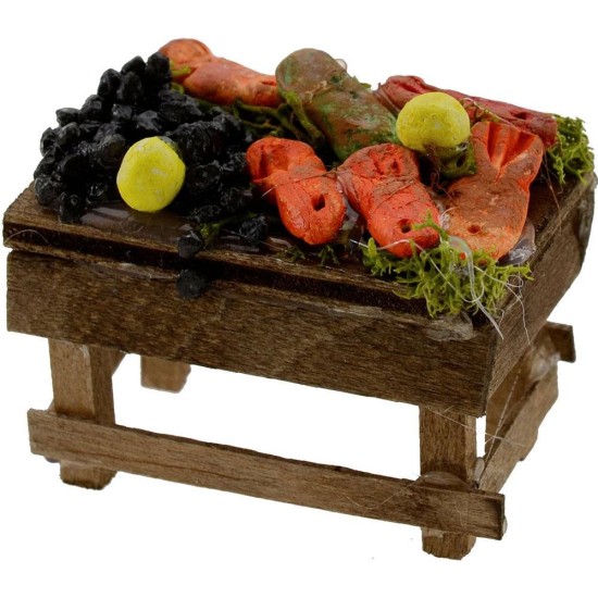 Wooden bench with fish 5x3x3, 5 h.