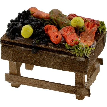 Wooden bench with fish 5x3x3, 5 h.