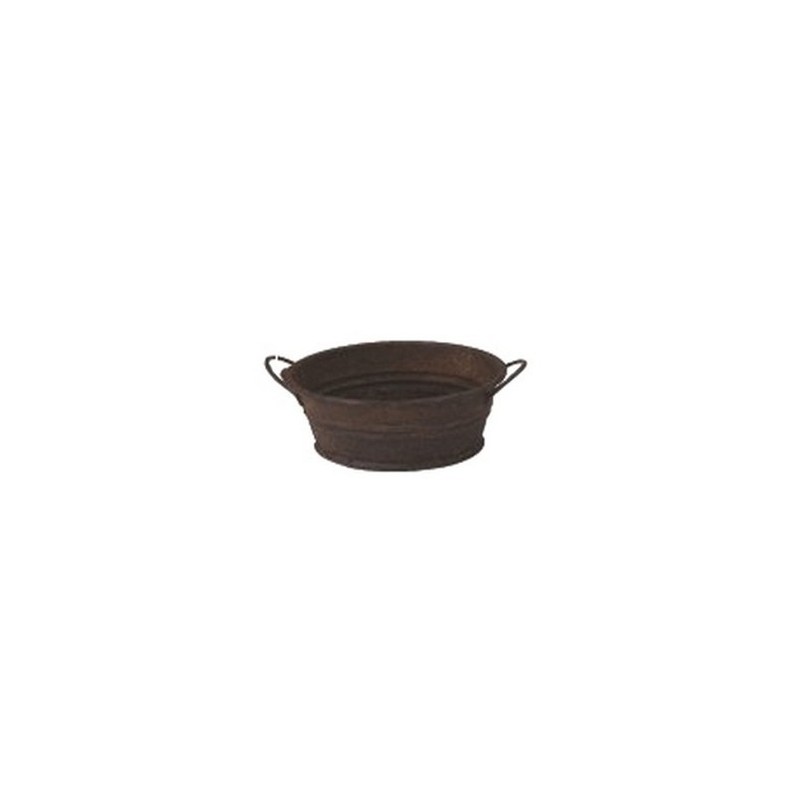 3.5 cm antiqued oval metal tub