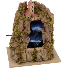 Cascata funzionante sulle montagne cm 21x15x20 h.