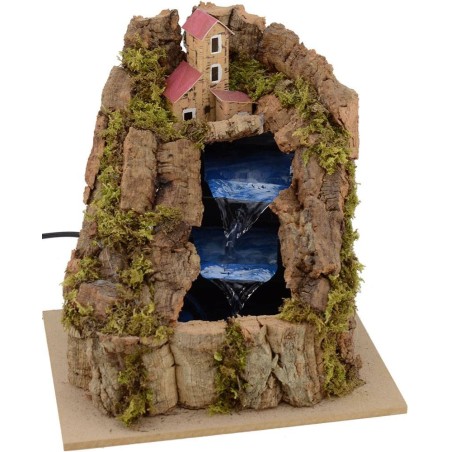 Cascada en funcionamiento en las montañas cm 21x15x20 h.
