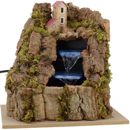 Cascada en funcionamiento en las montañas cm 21x15x20 h.