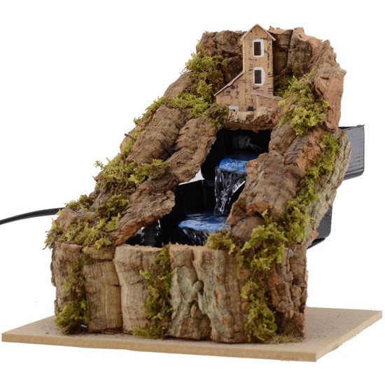 Cascata funzionante sulle montagne cm 21x15x20 h. Mondo Presepi