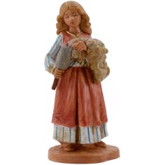 Pastorella que hila la lana seria 12 cm Fontanini Mundo Pesebres