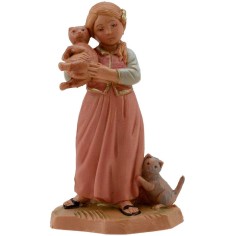 Niña con gatitos serie 12 cm Fontanini Mundo Pesebres