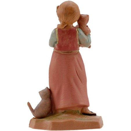 Bambina con gattini serie 12 cm Fontanini Mondo Presepi