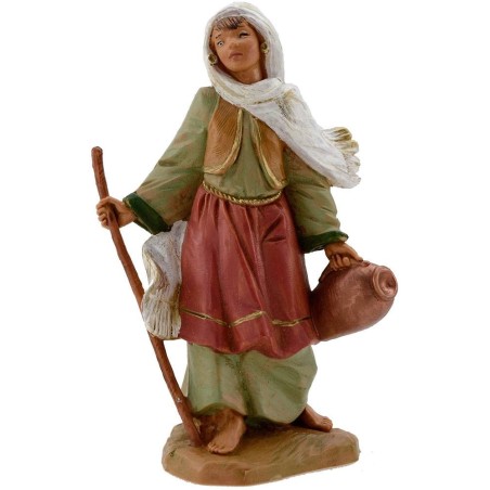 Woman with stick and amphora 12 cm Fontanini