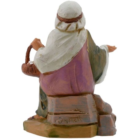 Shepherd sitting with basket of eggs 12 cm Fontanini