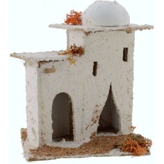 Casa árabe con cúpula y puertas en arco 14x14x17,5 h. pesebre