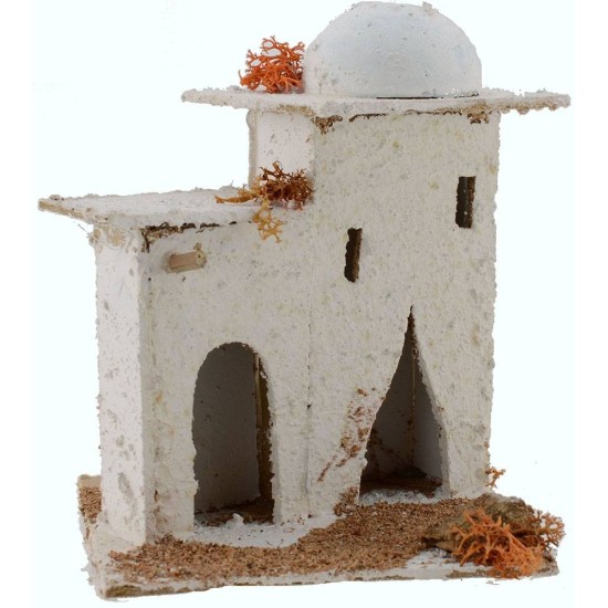 Arab House with dome and doors at arc 14x14x17, 5 h. presepe