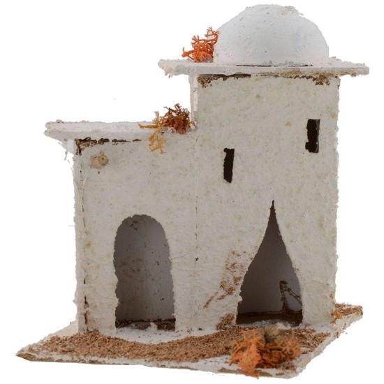 Casa Araba con cupola e porte ad arco 14x14x17,5 h. presepe