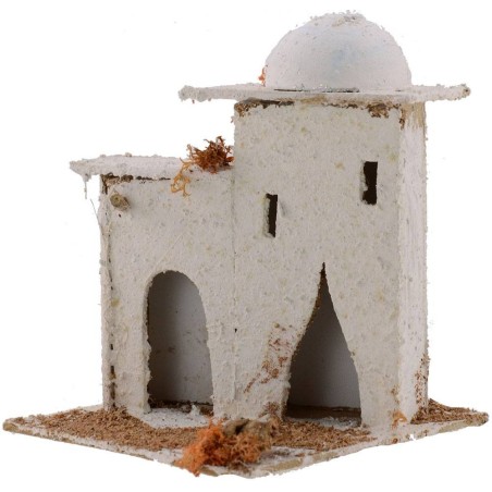 Casa árabe con cúpula y puertas en arco 14x14x17,5 h. pesebre