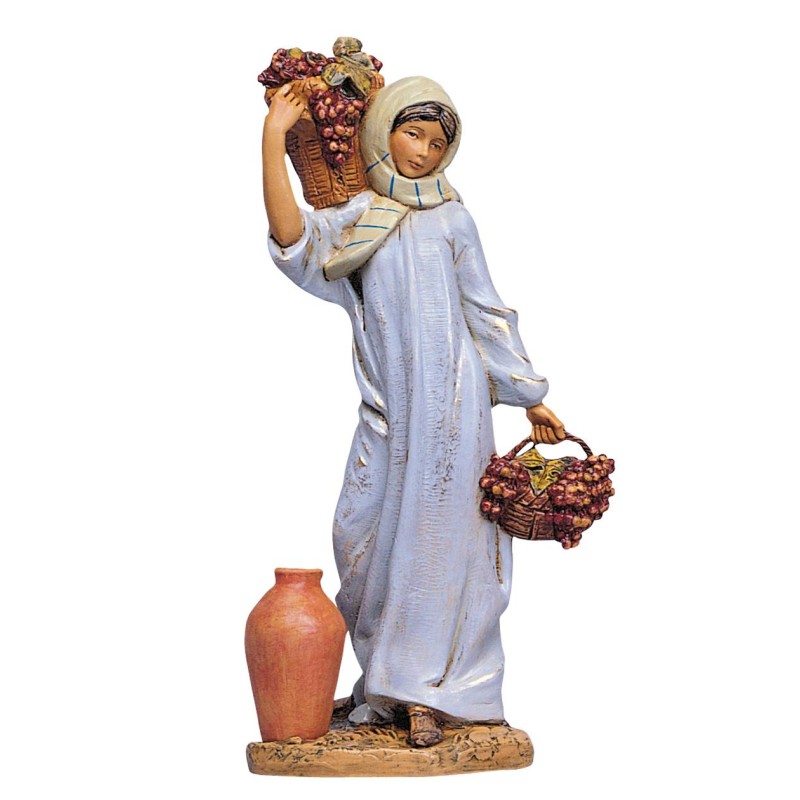 Donna con cesti di uva 30 cm Fontanini Mondo Presepi